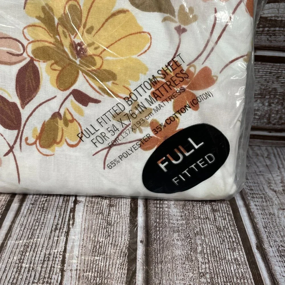 Vtg CANNON MONTICELLO Full Dbl Flat & Fitted Sheet Set Corry Brown Color Way NEW